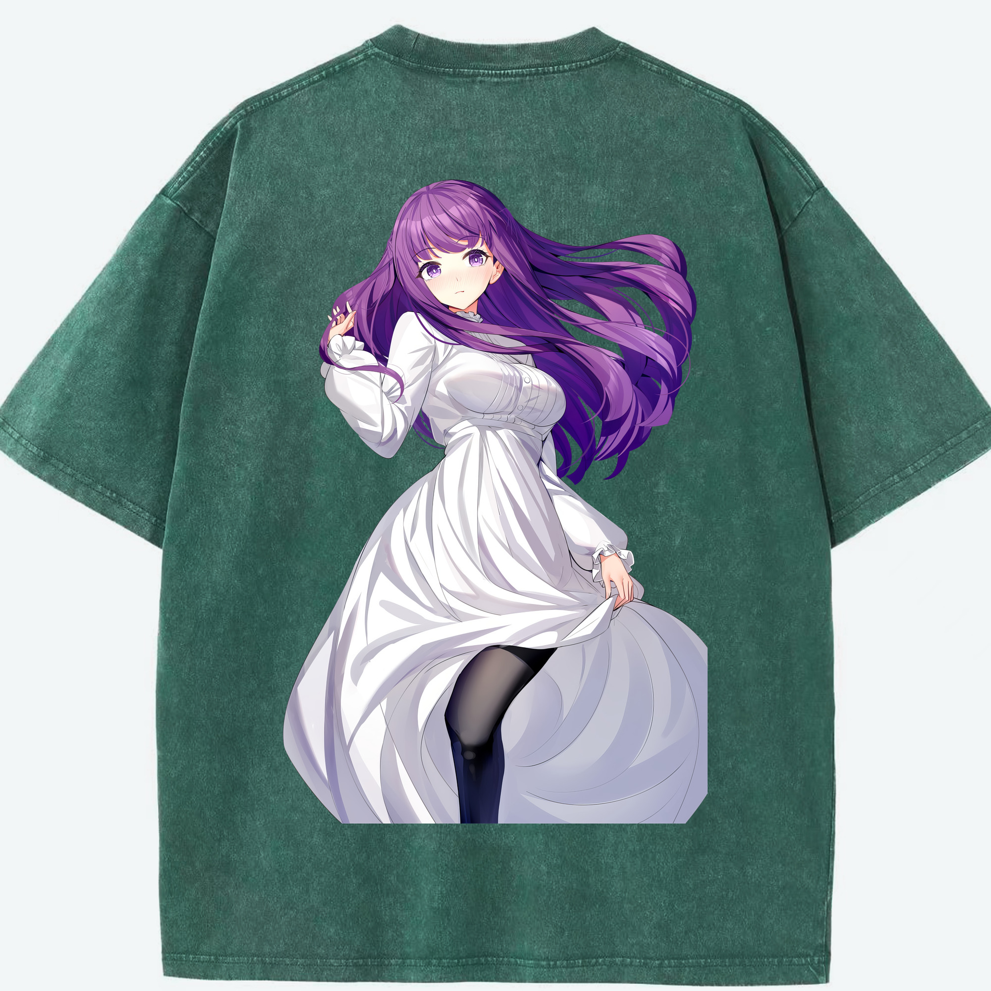 （画像用） 葬送のフリーレン Frieren 綿100% ヴィンテージ風 半袖Tシャツ（背面プリント）